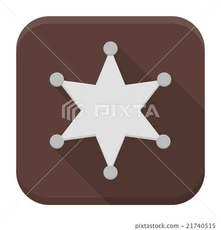Sheriff star flat app icon with long shadow Sheriff star flat app icon with long shadow 21740515