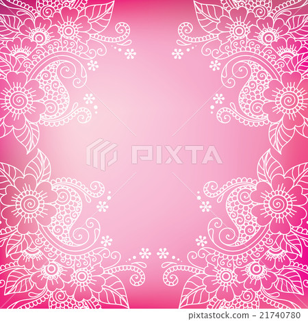 White flower frame, lace ornament 21740780