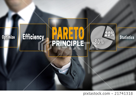 Pareto touchscreen is operated by businessman 21741318