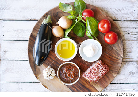 Ingridients for cooking Parmigiana di melanzane 21741450