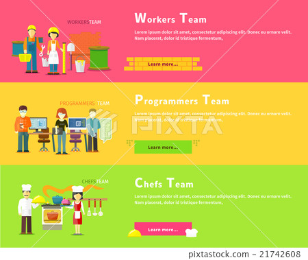 Programmers Team. Workers People. Chefs Group 21742608