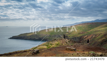 Tourists looking at the landscape of Madeira east 21743470