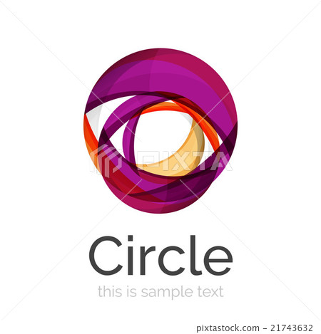 Circle logo. Transparent overlapping swirl shapes 21743632