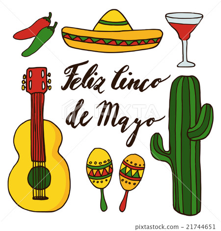 Set of hand drawn mexican icons for cinco de mayo 21744651