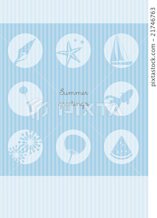 Summer greeting _ Blue stripe 21746763