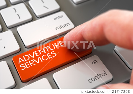 Adventure Services on Keyboard Key Concept. Adventure Services on Keyboard Key Concept. 21747268