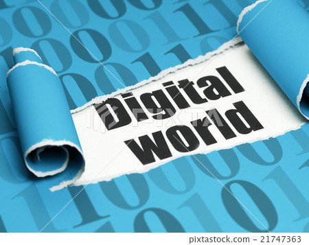 Data concept: black text Digital World under the 21747363