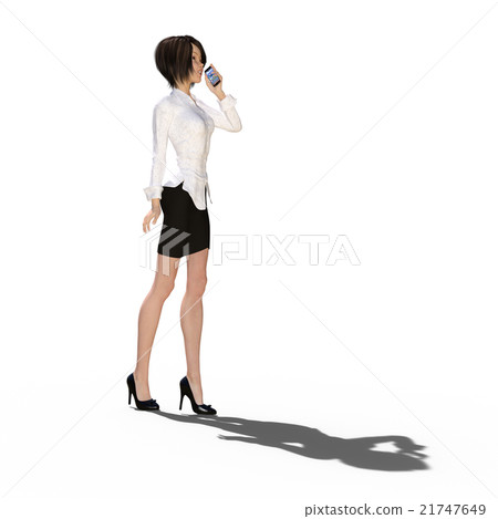 Calling business woman perming3DCG illustrations material Calling business woman perming3DCG illustrations material 21747649
