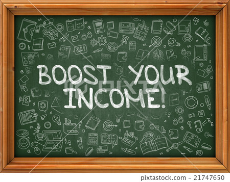 Green Chalkboard with Hand Drawn Boost Your Income 21747650