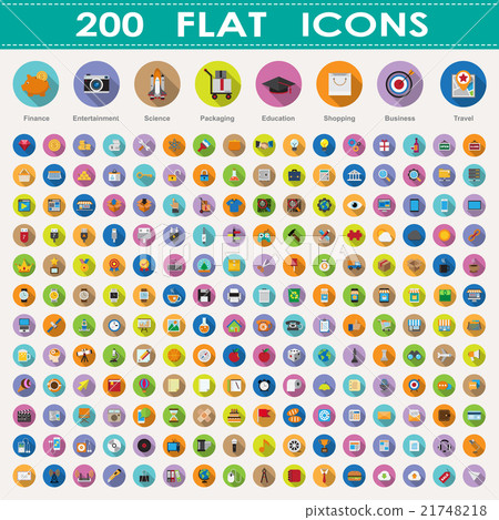 200 flat icons collection 21748218