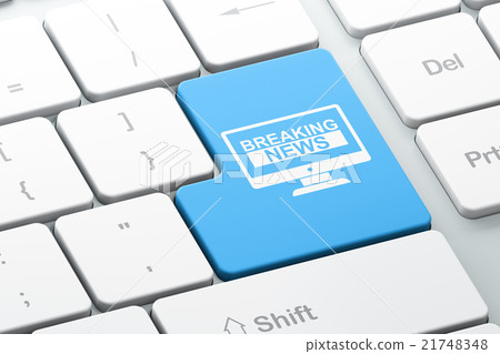 News concept: Breaking News On Screen on computer News concept: Breaking News On Screen on computer 21748348