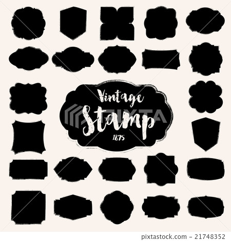 Set of black vintage Stamp ,Blank frame 21748352