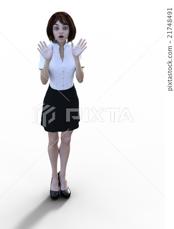 Astonishing business woman perming3DCG Illustration material Astonishing business woman perming3DCG Illustration material 21748491