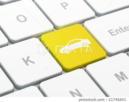 Travel concept: Car on computer keyboard Travel concept: Car on computer keyboard 21748801