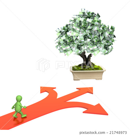 Money tree with euro banknotes Money tree with euro banknotes 21748973