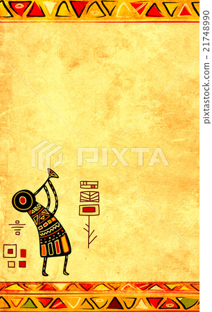 Grunge background with African ethnic patterns Grunge background with African ethnic patterns 21748990