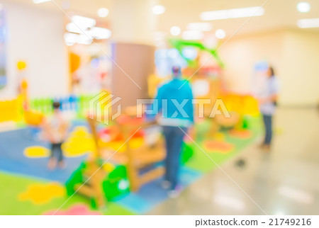 image of abstract blurred kids at indoor public ' s playground image of abstract blurred kids at indoor public ' s playground 21749216