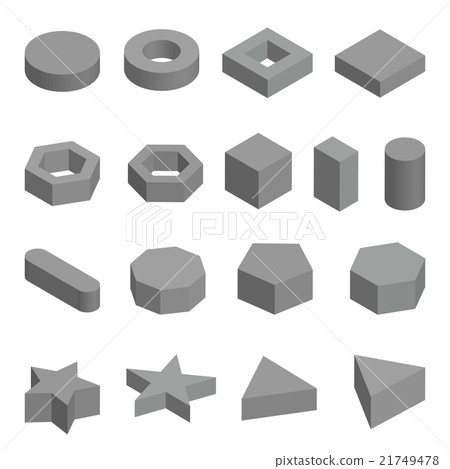 Monochrome set of geometric shapes, platonic 21749478