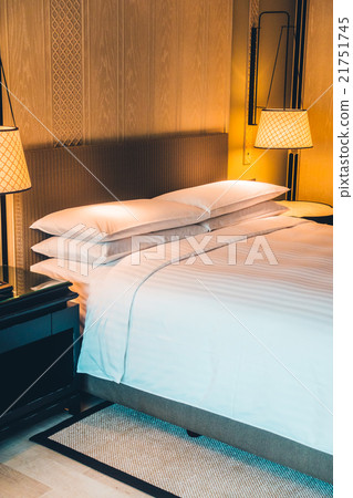 White pillow on bed White pillow on bed 21751745