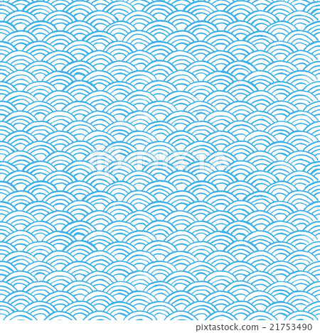 Qinghai wave Japanese traditional pattern Handwritten illustration 21753490