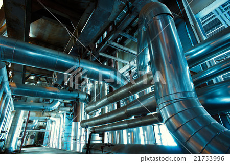 Blue toned interior industrial background. 21753996