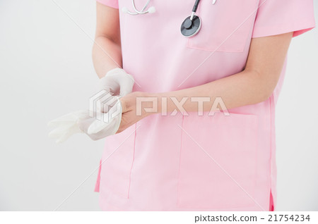 Healthcare workers wearing rubber gloves (body parts) 21754234