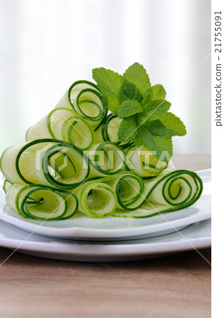Ribbon cucumber salad with mint Ribbon cucumber salad with mint 21755091