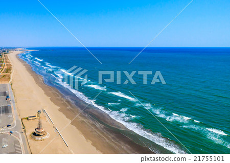 Aerial view of Kujukuri Fudo-do Beach 21755101