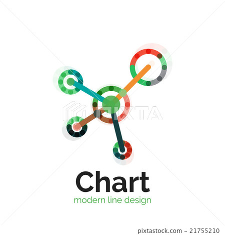 Thin line chart logo design. Graph icon modern - Stock Illustration ...