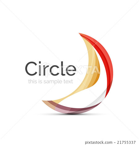 Circle logo. Transparent overlapping swirl shapes Circle logo. Transparent overlapping swirl shapes 21755337