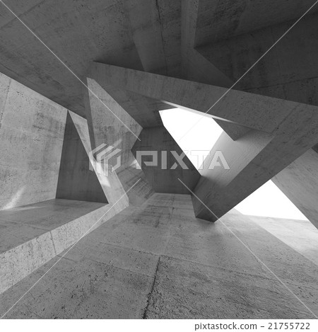 Abstract empty dark concrete interior 3 d 21755722
