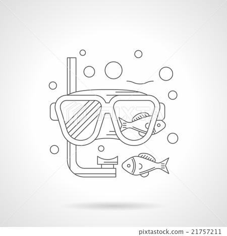 Snorkeling mask detailed line vector icon Snorkeling mask detailed line vector icon 21757211