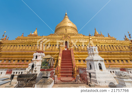 Shwezigon pagoda in Bagan, Myanmar 21757766