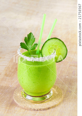 Delicious vegetable smoothie from green vegetables Delicious vegetable smoothie from green vegetables 21758567