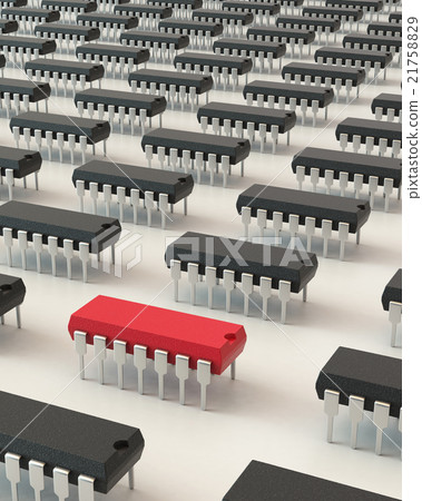 Black chip packages with one red - Stock Illustration [21758829] - PIXTA