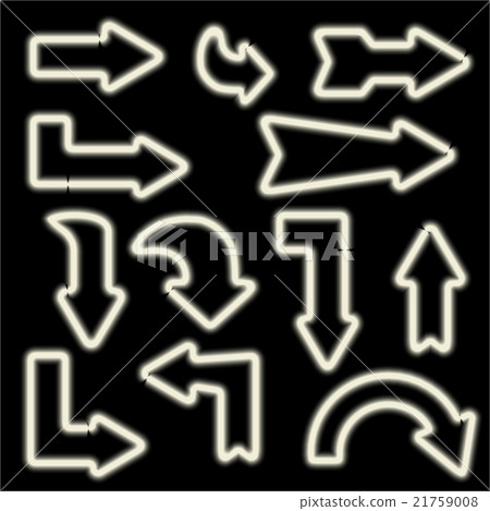 Set neon arrows of different shapes 21759008