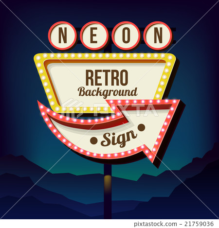 Vintage advertising road billboard with lights Vintage advertising road billboard with lights 21759036