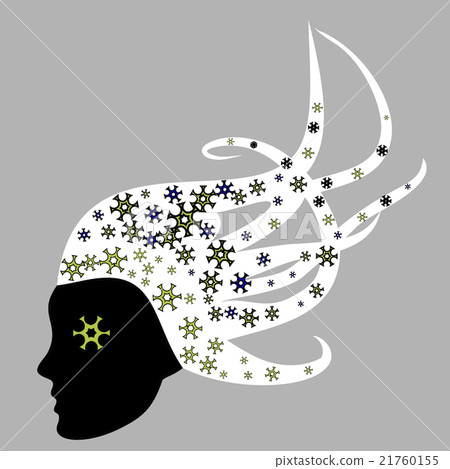 Black female silhouette in profile. Black female silhouette in profile. 21760155