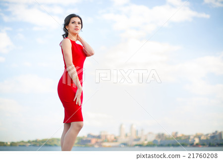 Woman in red dress Woman in red dress 21760208