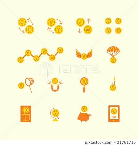 vector linear web icons set - business money  21761710