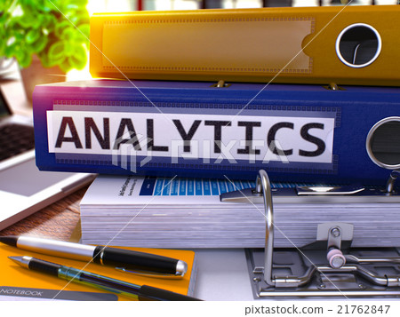 Analytics on Blue Ring Binder. Blurred, Toned Analytics on Blue Ring Binder. Blurred, Toned 21762847