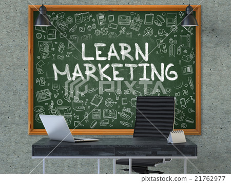 Hand Drawn Learn Marketing on Office Chalkboard. 21762977