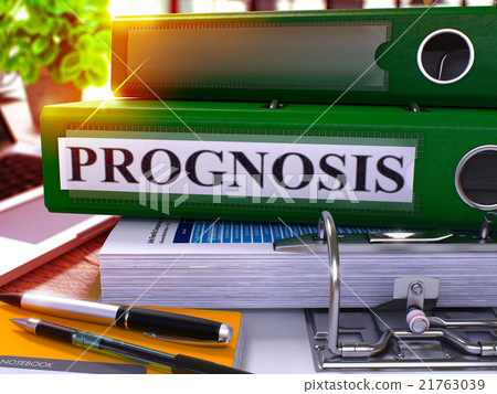 Green Office Folder with Inscription Prognosis. Green Office Folder with Inscription Prognosis. 21763039