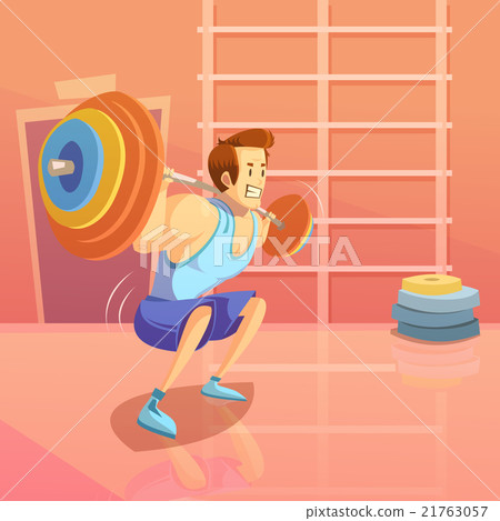 图库插图: gym cartoon illustration