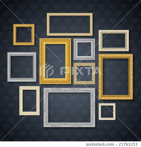 Frames On Dark Wall Set 21763253