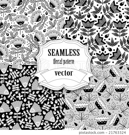 Seamless vector floral pattern set 21763324