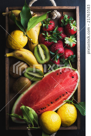 Various colorful tropical fruit selection in 21763583