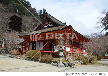 金城神社的“將軍神殿（前方）”和“十層塔（左後方）”（奈良縣高見神社319） 21763897