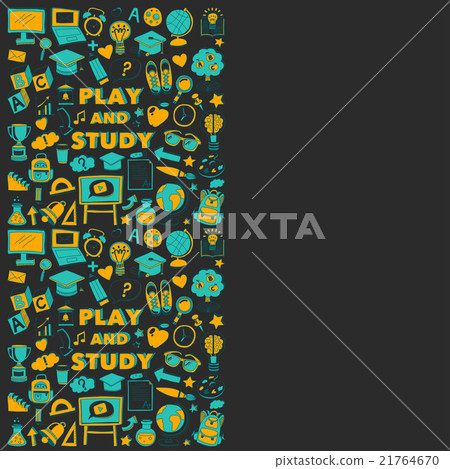 Back to School doodle set. Linear icons 21764670