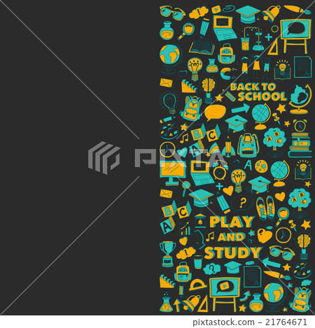 Back to School doodle set. Linear icons 21764671